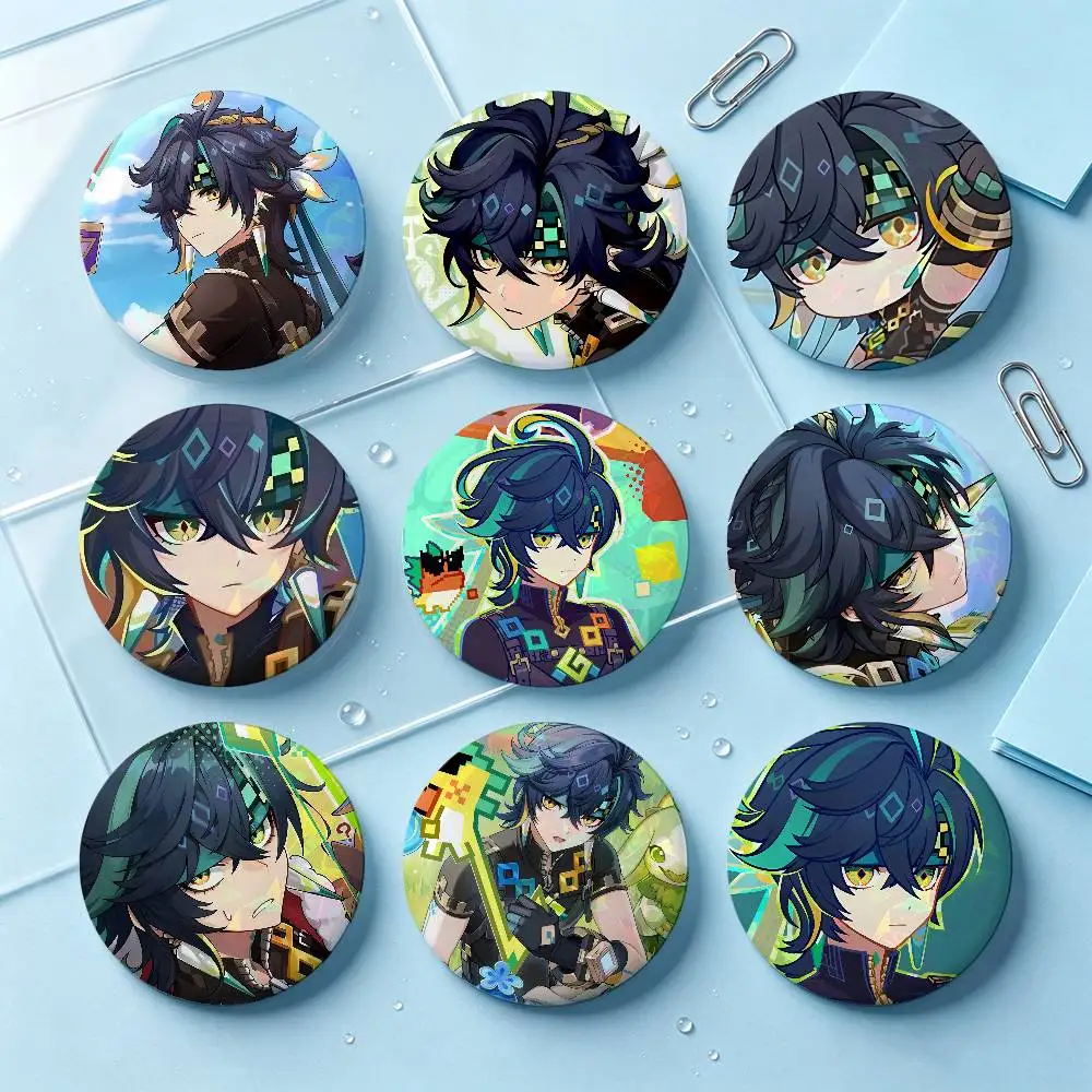 Kinich Genshin Impact Badges 25 32 44 58 75 Mm Round Cosplay Pin Bag Decor Fans Collect Friends Gifts Brooch Souvenir