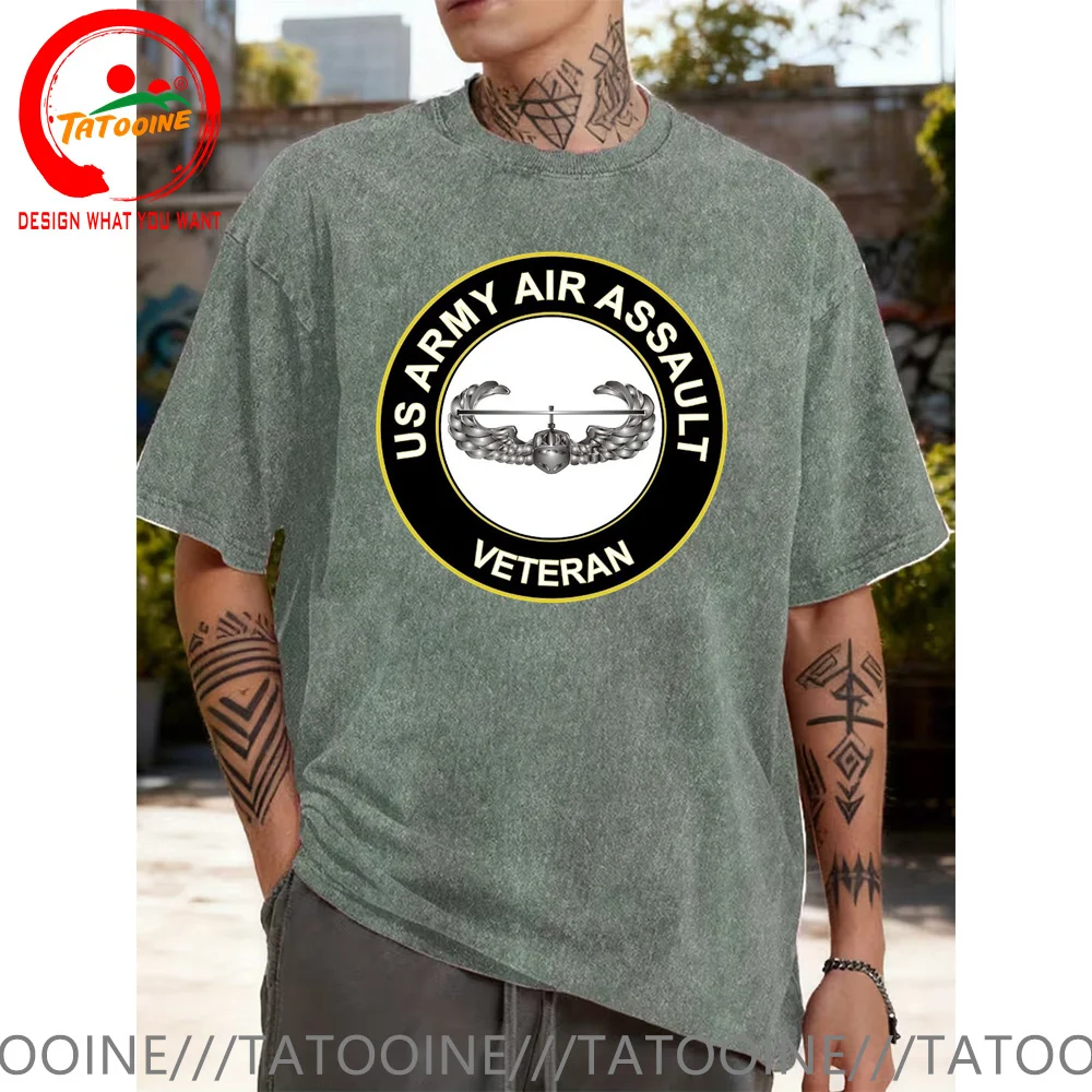 

Винтажная хлопковая футболка из стираного хлопка для ветеранов армии США, модная модная футболка, повседневная одежда, футболка, уличная футболка