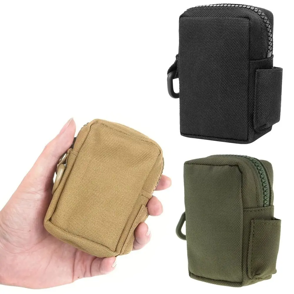 Versatile Multi-Functional Waist Bag Solid Color Durable Coin Purse Multi-Pocket Accessory Bag Travel