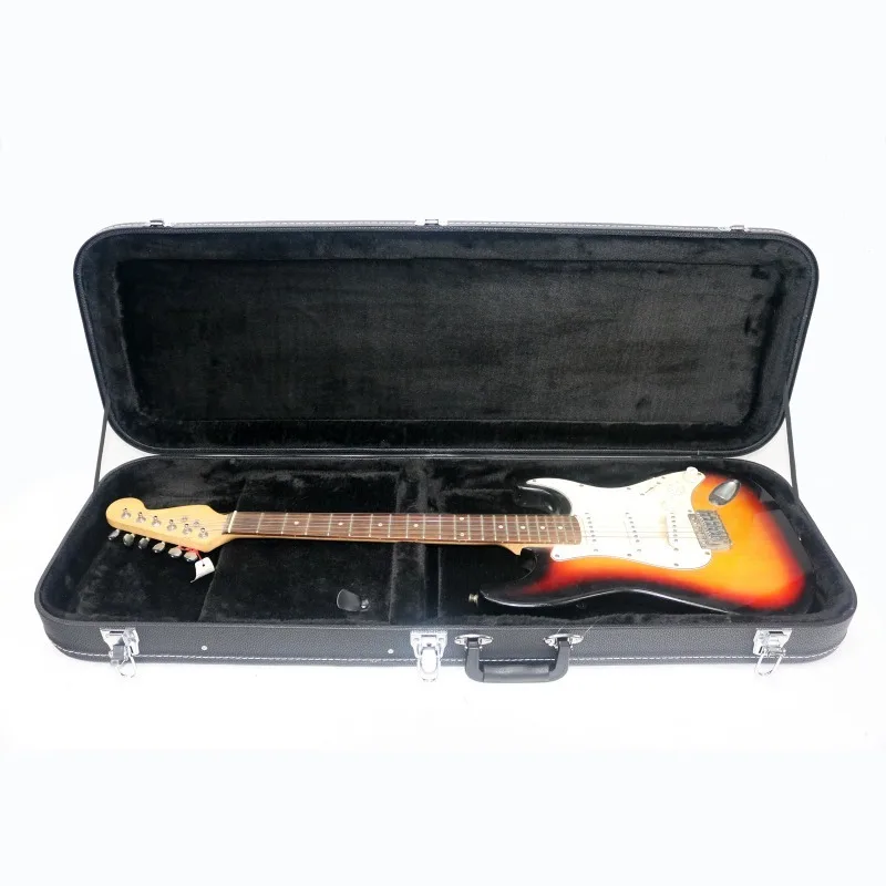 Square Rounded Corner Electric Guitar Case Wooden Hard Box Drop Resistant Moisture-proof Electric Guitar Case Guitar Backpack