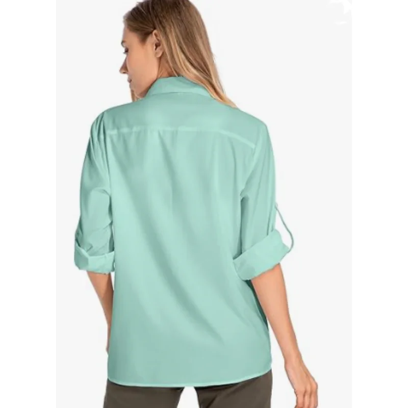 Camisa de manga larga UPF 50 para mujer, camisa de protección solar de secado rápido para exteriores, pesca, Senderismo y viajes, primavera y verano, D0096, 2024