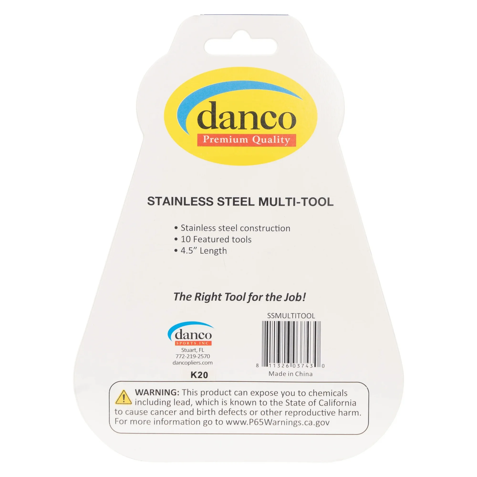 Многофункциональный нож Danco Sports из нержавеющей стали 4,5 дюйма 10 в 1, устойчивая к коррозии отделка