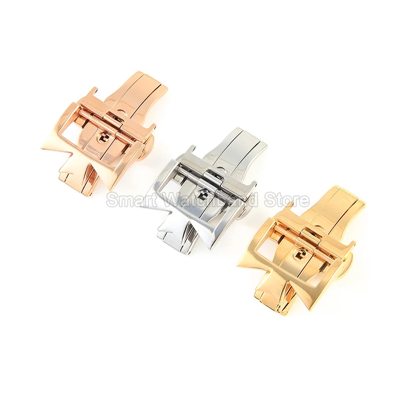 Long Service Life Delicate Steel Watch Clasp Golden for Vacheron Constantin Patrimony 18 20mm Butterfly Buckle Jade Like Touch