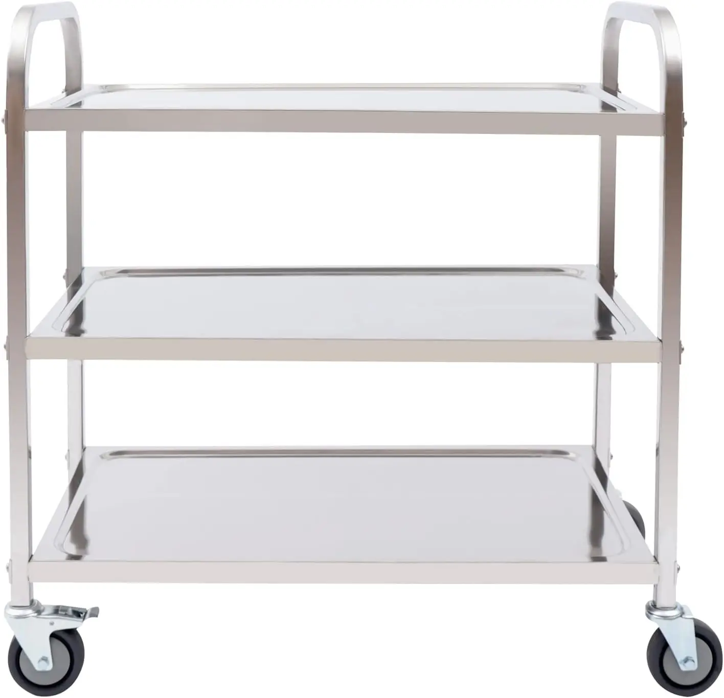 Carrello portaoggetti in acciaio inossidabile, carrello da cucina con freno, carrello da cucina in