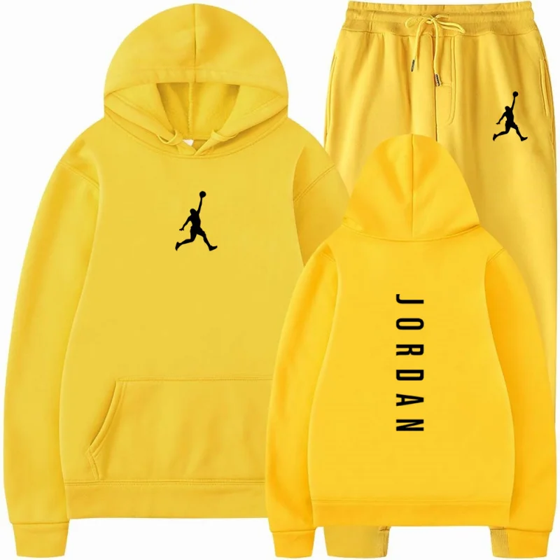 

Fashion Men's Hoodie Sweatshirt Set for Autumn2025Male suit sportswear with hood+Sports Pants