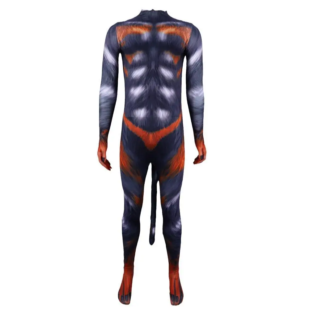 Traje de performance de cosplay de animal impresso em 3D Traje apertado Desempenho de palco loween Beasan Role-plang Faionable Women'...