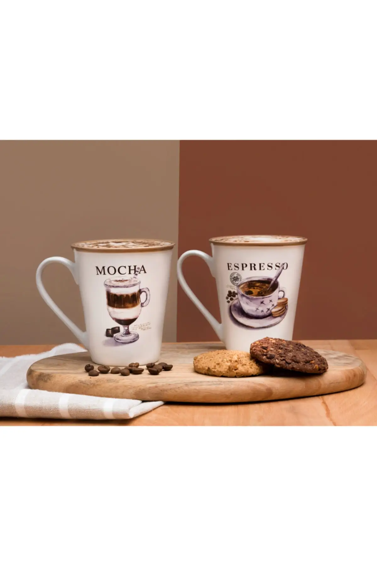 

Set of 2 Mug Light Coffee 260 ml Tea Coffee Chocolate Cups Mugs Gift Products Design Porcelain Mugs Dear Cup