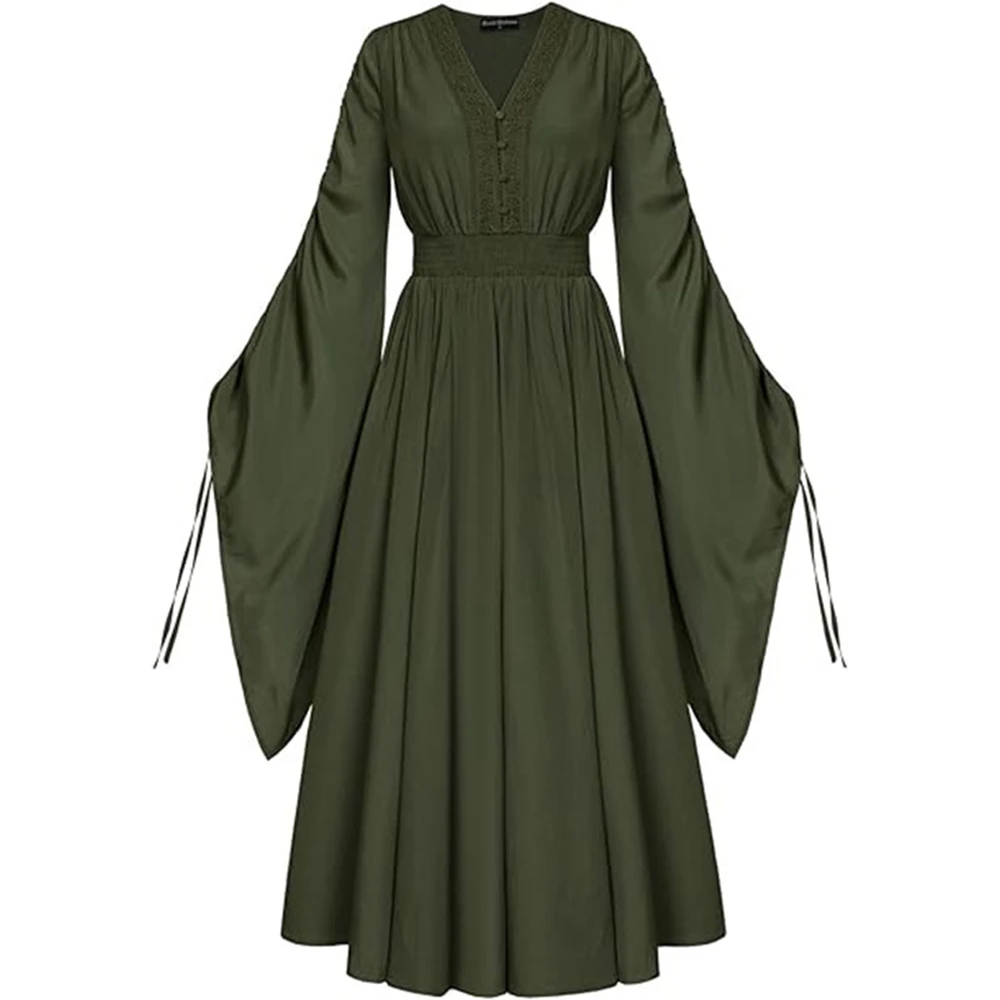 Платье эпохи Возрождения для женщин, винтажное средневековое платье с пышными рукавами, сорочка