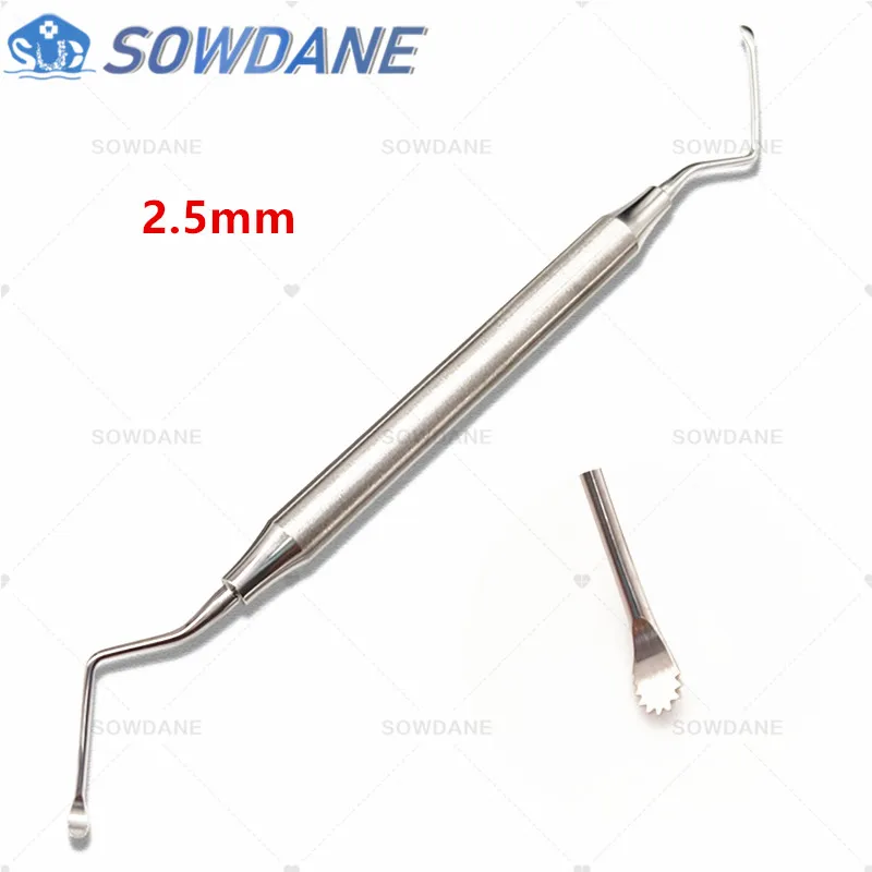 Dental Excavator Restorative Implant Instrument Dental Spoon with saw Serrated Tip Stainless Steel Double Ends