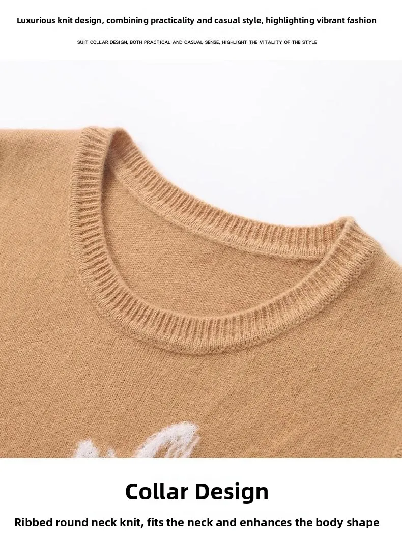 เสื้อกั๊กไหมพรมถักทรงหลวมสำหรับผู้หญิง แบรนด์ New Sle ผ้าขนสัตว์แท้ ปักลายรอบตัว สวมใส่สบาย ระบายอากาศดี เหมาะสำหรับฤดูใบไม้ร่วง