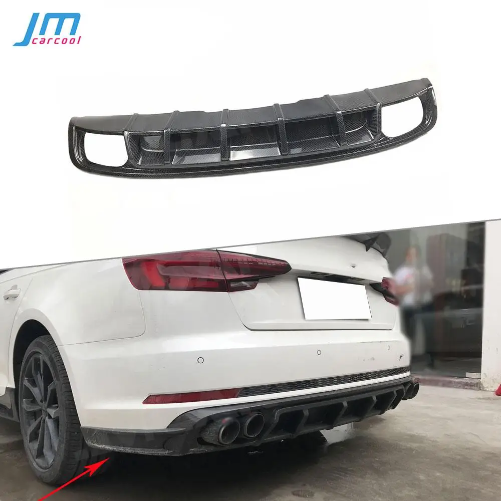 

Carbon fiber Rear Bumper Diffuser For Audi A4 Sline S4 B9 2017 2018 FRP Unpainted Black Auto Car Protector Styling