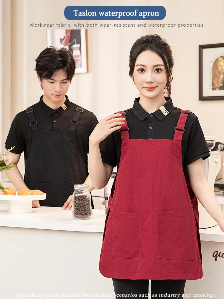 

Водостойкий фартук-жилет Taslon — легкий дизайн без рукавов с дышащей тканью для магазина Bubble Tea Shop и кафе для персонала