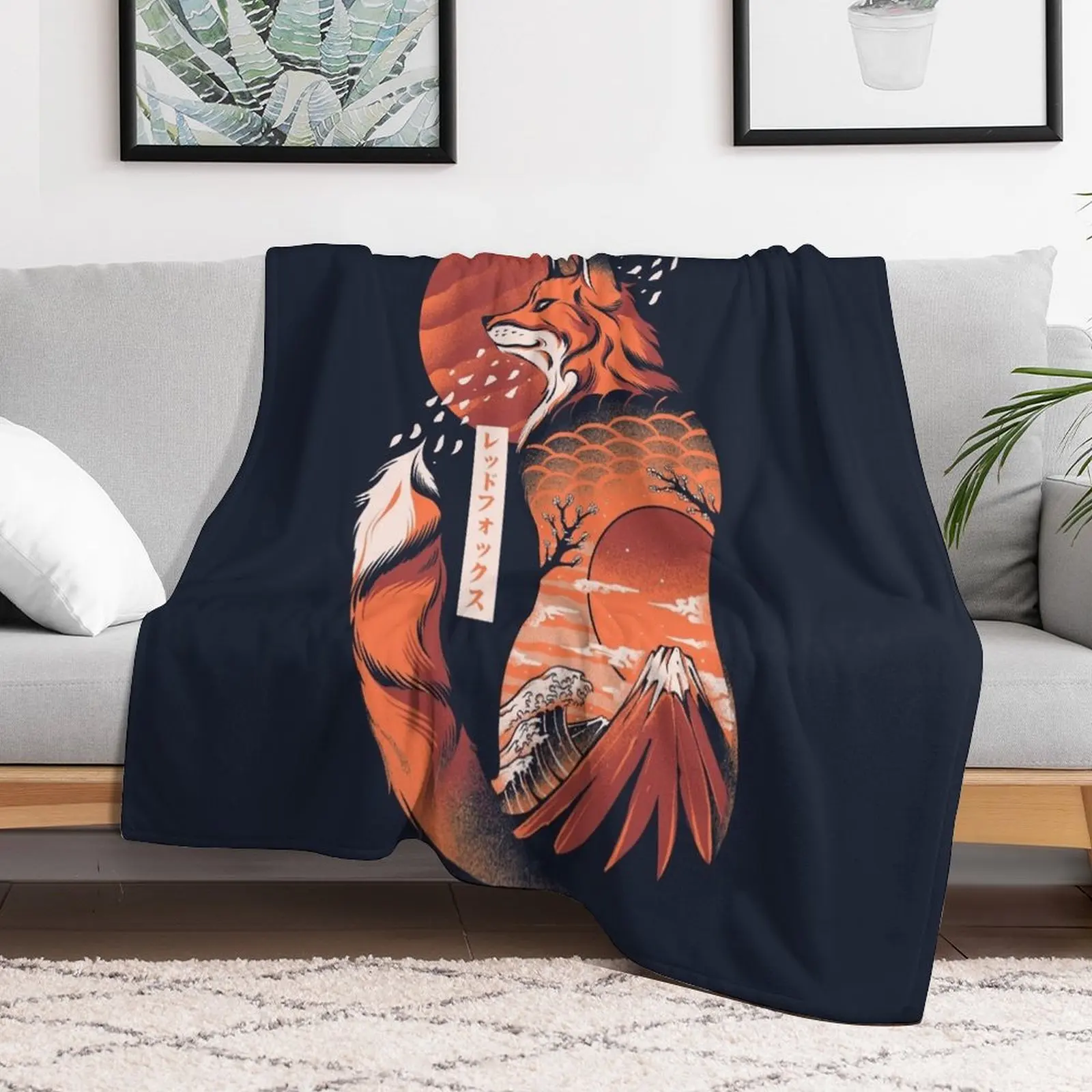 

Japanese fox Throw Blanket For Baby decorative Blankets