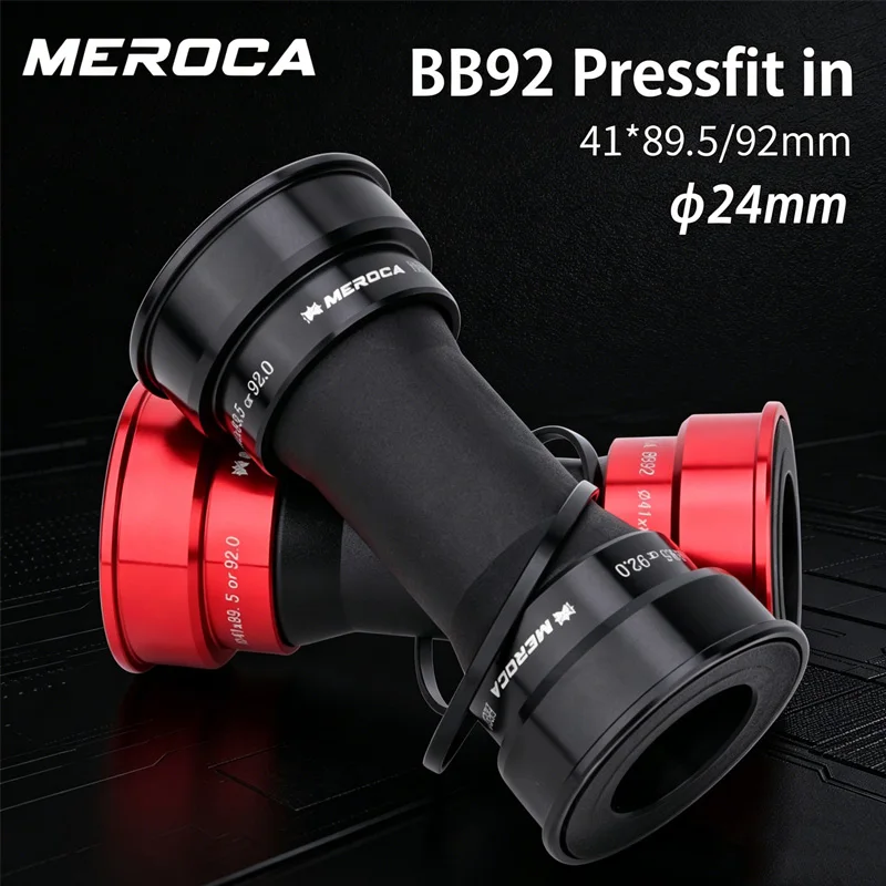 Suporte inferior MEROCA bb92 pressfit 24mm para quadro Shimano, suporte inferior 89.5 / 92mm com rolamento selado pressfit.