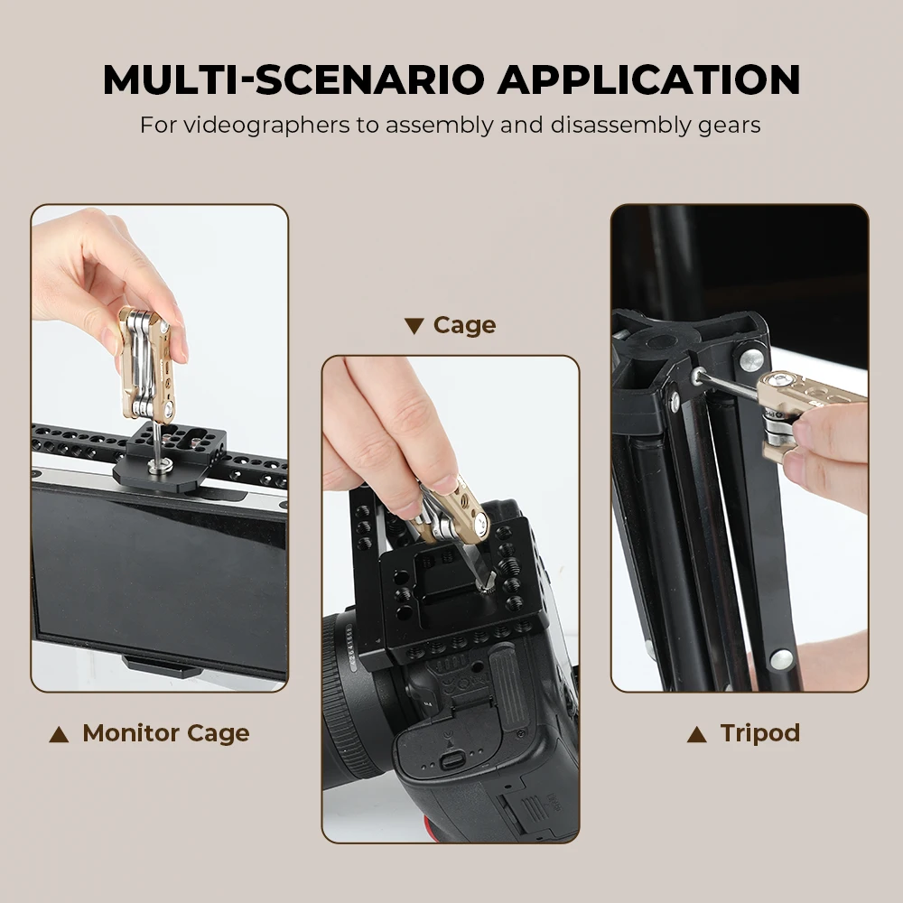 Kimrig 6-em-1 detent dobrável multi-ferramentas kit universal dslr câmera rig conjunto de ferramentas dobráveis com chaves de fenda & chaves ferramenta funcional