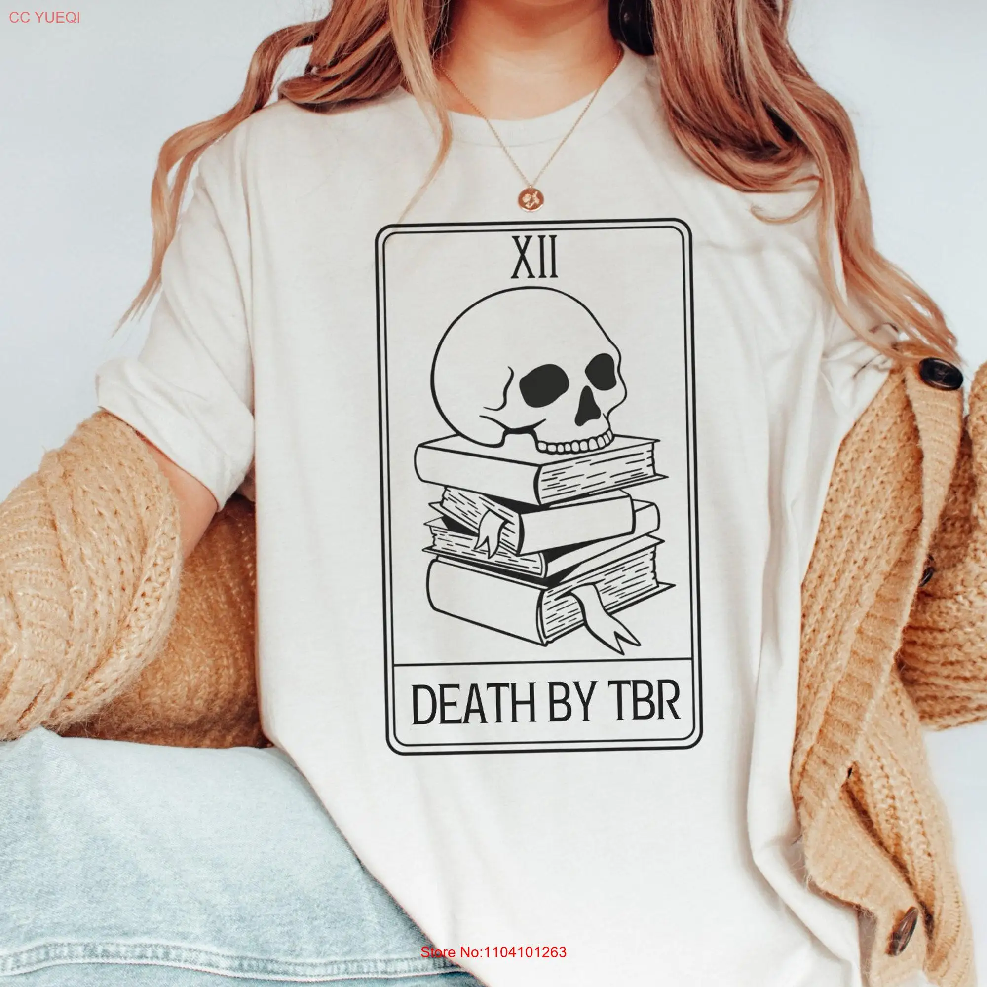 Death by TBR T Shirt Reader TaroT Bookish Bookworm Book lover for Pile Reading long or short sleeves