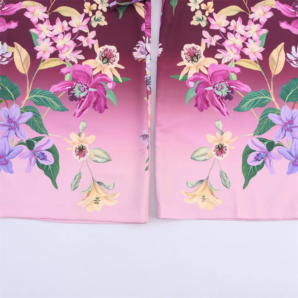 Nowa odzież damska w stylu europejskim i amerykańskim, prosty kwiatowy wzór, luźne spodnie