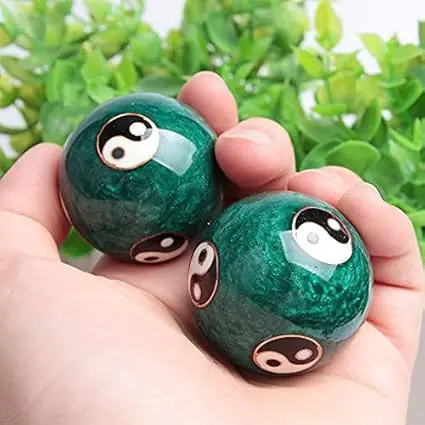 2Pcs Chinese Health Exercise Stress Baoding Balls Relaxation Therapy YIN YANG