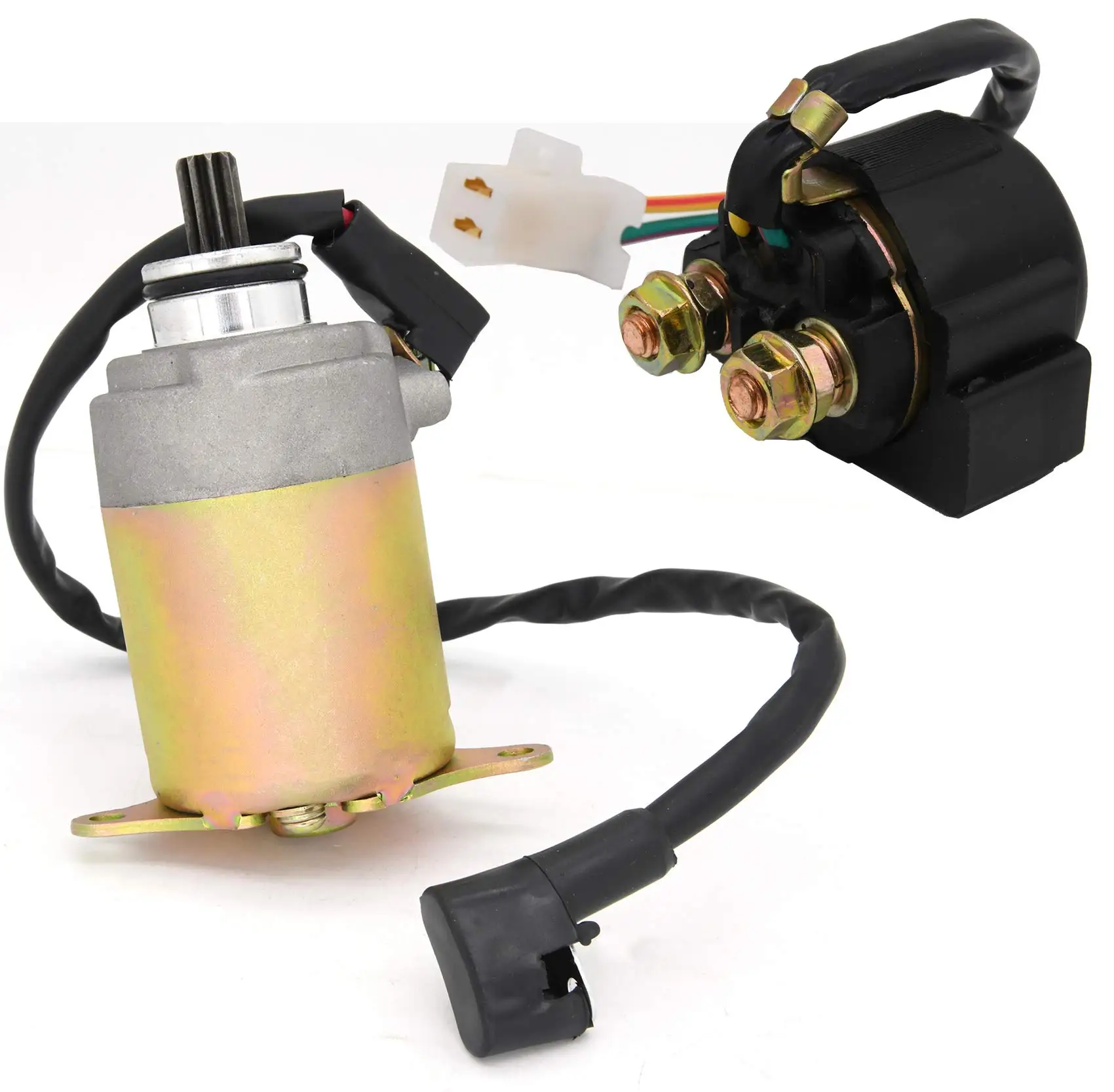 Starter Solenoid Relay Starter Motor for 4-Stroke GY6 Engine 50cc 150cc 200cc 250cc ATV Dirt Bikes Scooters Go Kart for Taotao