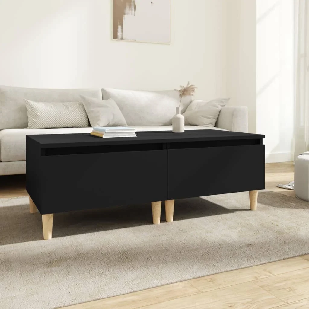 2 Stück Schwarz 50 x 46 x 35 cm technisches Holz Nordic Coffee für Wohnzimmer-Couchtisch