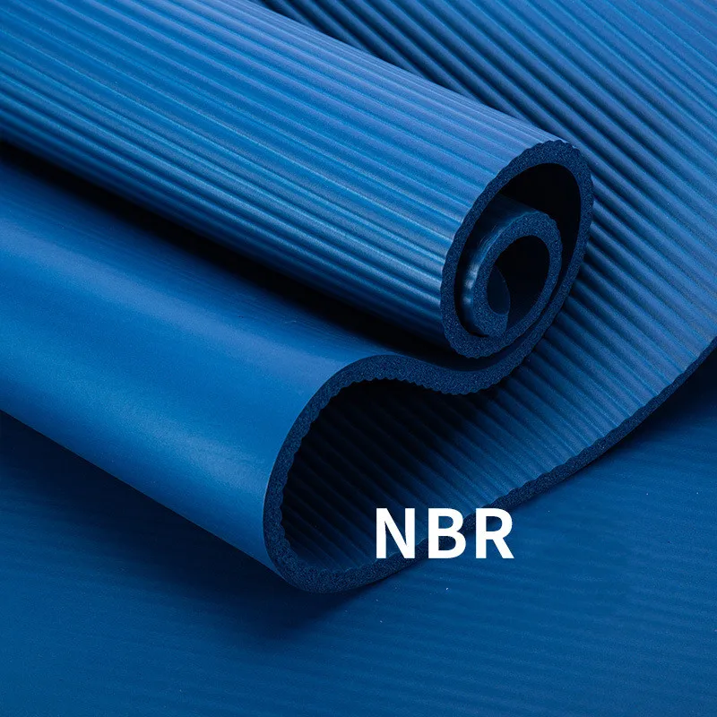 Fitness NBR Yoga Mat Horizontal Eidth 183*61*1CM Multifunctional Solid Color Exercise Mat Super Rebound Soft Non-slip Yoga Mat