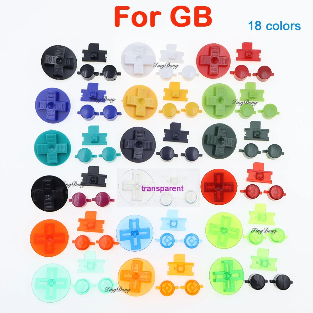 1 Set DIY Color Direction Key Operation Key A B Cross D-Pad Power Key Button Kit For GB Game Boy Game Replacement Parts