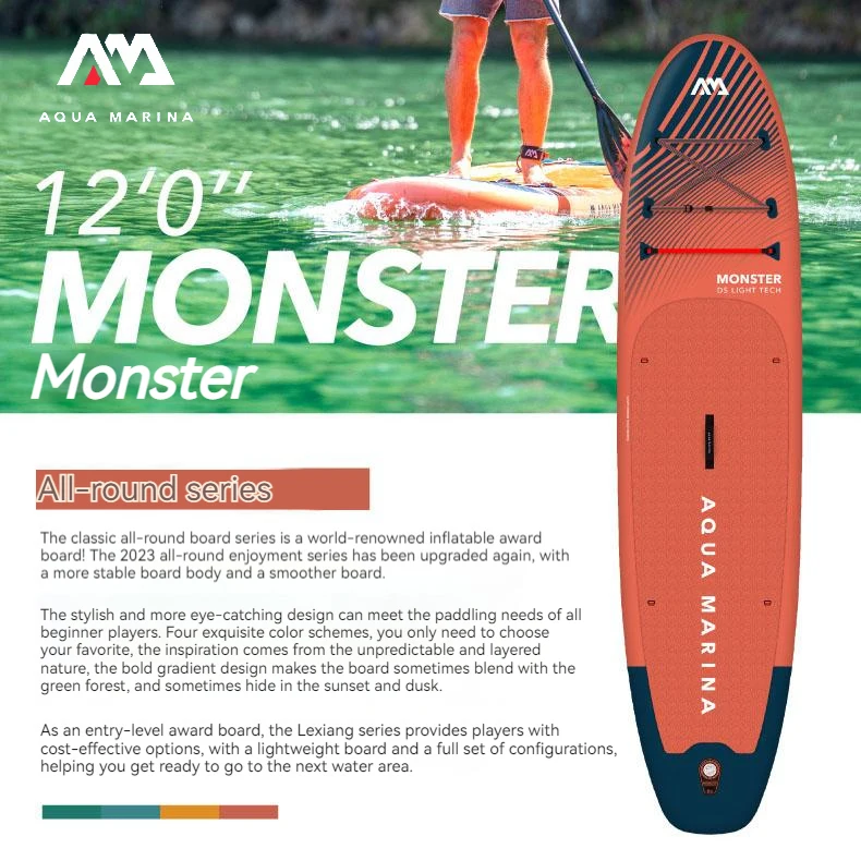 AQUA MARINA Monster SUP доска надувная доска для серфинга стоячая доска Sapboard набор досок для серфинга водные виды спорта аксессуары для серфинга оранжевый 3,66 м