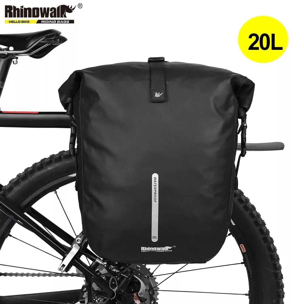 

Rhinowalk Waterproof Bike Pannier Backpack 20L Trunk Bag Travel Cycling Bag Basket MTB Road Bicycle Rear Rack Tail Bag Accessory