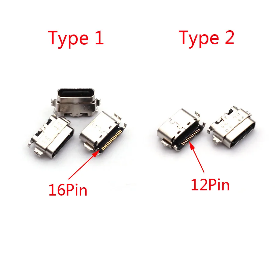 

5 шт. USB-разъем для зарядки док-станции, разъем для зарядного устройства типа C, 12-контактный 16-контактный разъем для TCL 9081 9080 9080G Tab 10S 9081X