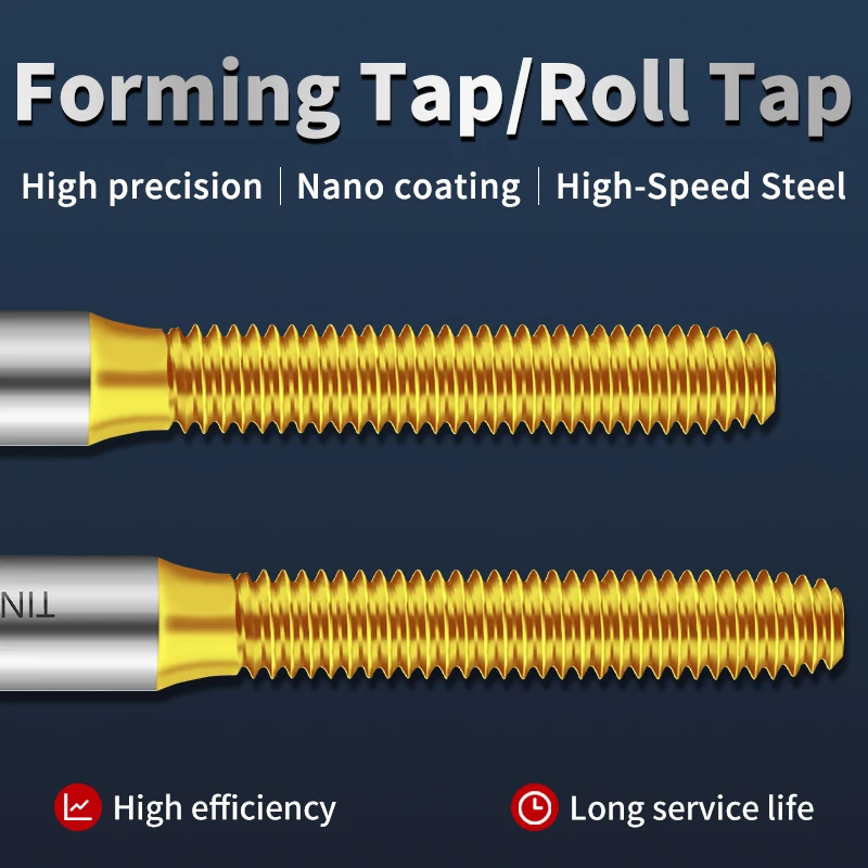 ZUANTONG HSSE-M42 With TIN Roll Forming Tap M0.5M0.6M0.7M0.8M0.9 M1M1.1M1.2M1.4M1.5M1.6M1.7M1.8 M2-M20 Machine Screw Thread Taps