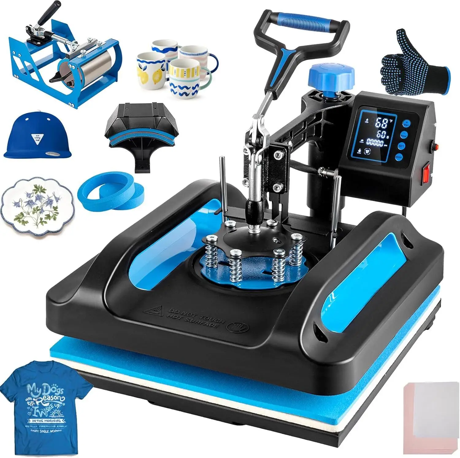 5 in 1 Heat Press Machine, Heat Press 15x15 Transfer Sublimation T-shirt Mug Hat