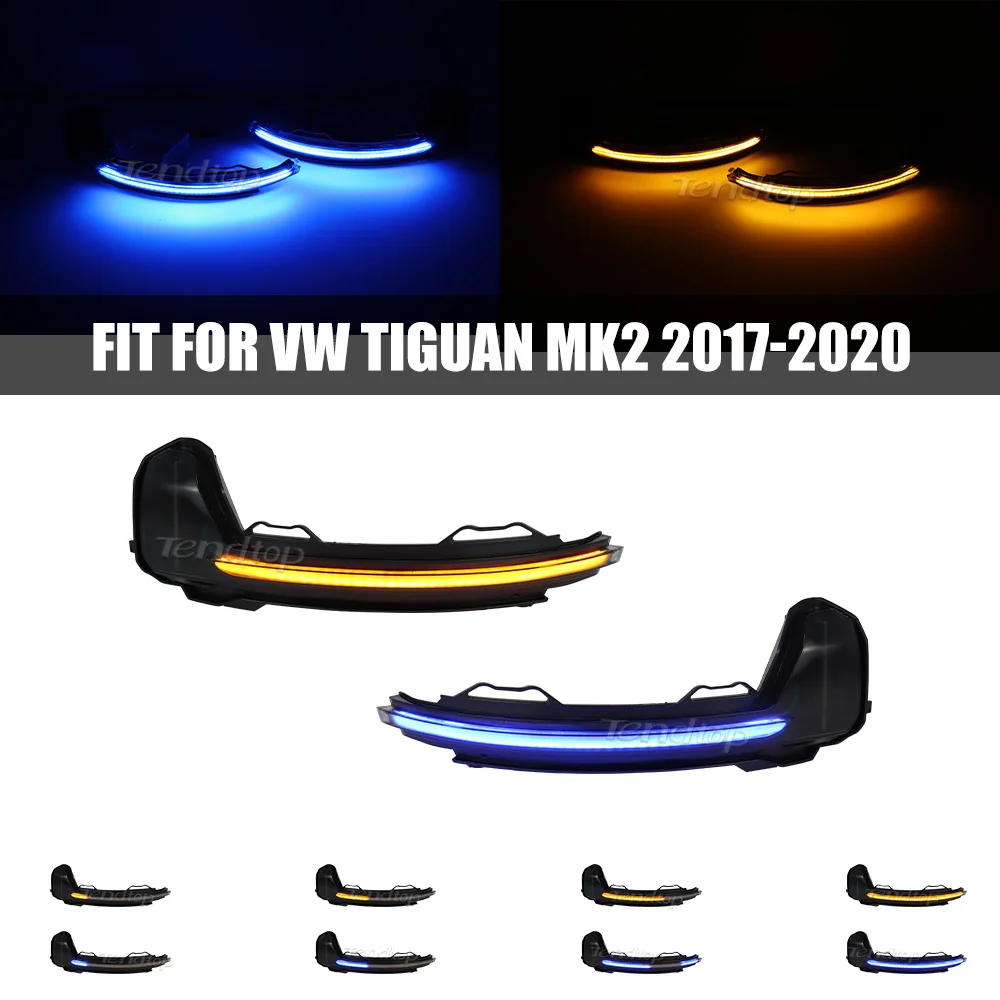 1 Pair For VW Tiguan MK2 2017- 2021 Touareg MK3 19 EU Dynamic Blinker LED Turn Signal Light Side Mirror Indicator Lamp