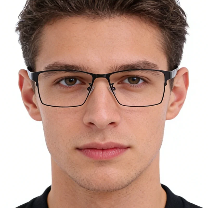 Stainless Steel Alloy Square Large Frame Anti Blue Light Reading Glasses for Men Vintage  Business Presbyopic Glasses 0 to +6.0