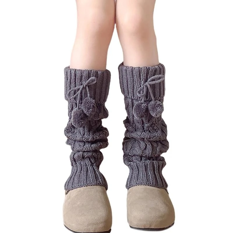 Girls Socks Spring Fall Korean Flipped Calf Sleeve Children Warm Autumn Winter Piled Socks Twisted Sock Sleeve 425F