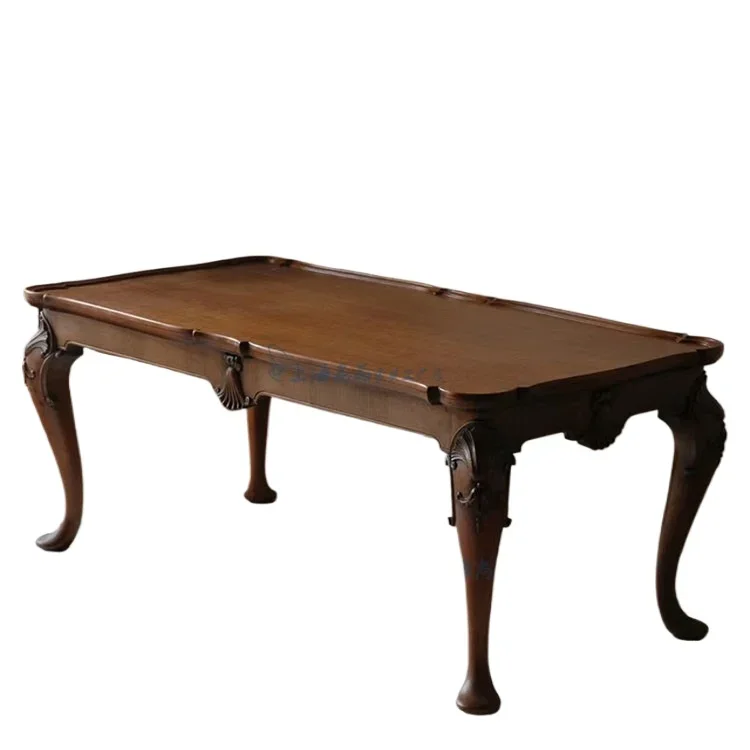 

Retro solid wood coffee table Nordic simple American rural small apartment old coffee table medieval square table