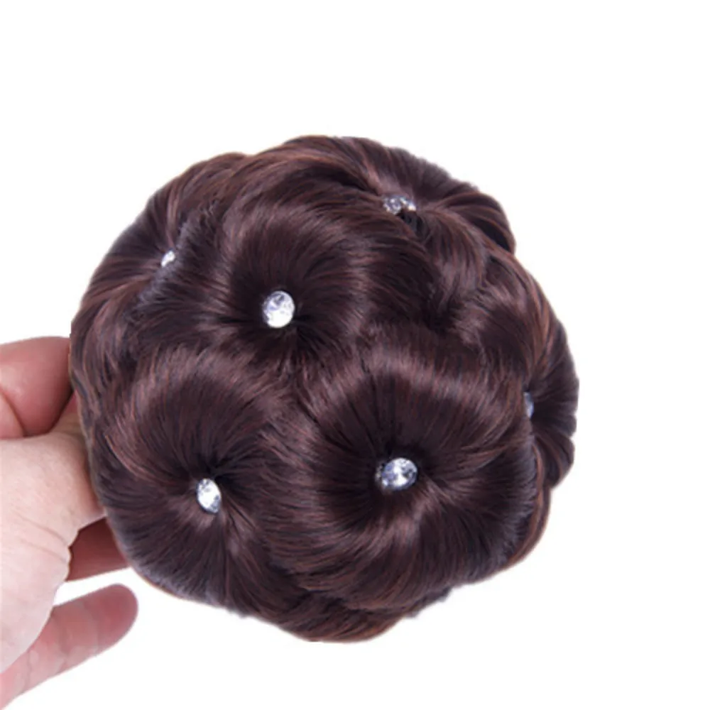 วิกผมสังเคราะห์ธรรมชาติ Bud ดอกไม้ Pearl Hairpin วิกผมผู้หญิงจําลองเจ้าสาว Braided Hairpiece Extension