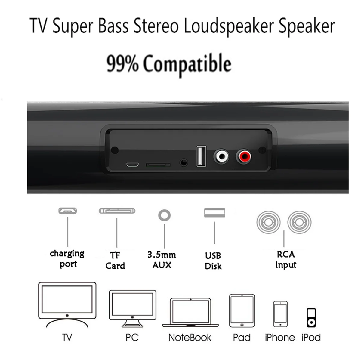 Wireless Bluetooth Sound Bar Speaker System Wired Wireless Surround Stereo Sound Speaker for Home Theater TV ProjectorABGI
