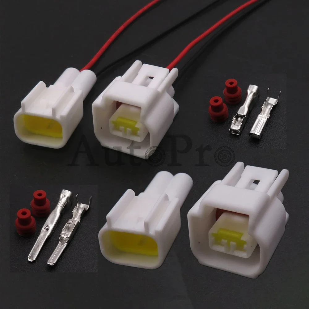 1 Set 2 Hole Car Plastic Housing Connector Auto AC Assembly High Voltage Ignition Coil Wire Socket For Ford FW-C-2F-B FW-C-2M-B