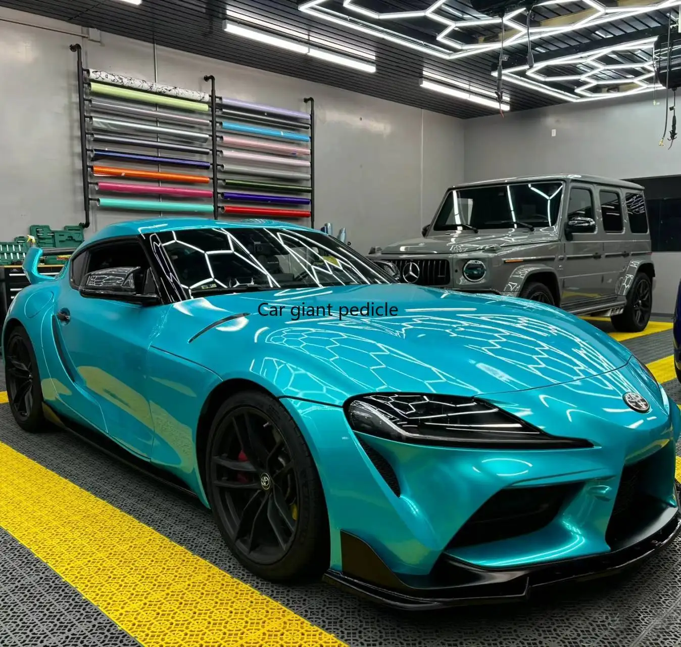 Highest quality Metal Paint Lake Blue vinyl Wrap Film Car Wrap Film Non degumming Non fading quality Warranty 1.52M*17M roll