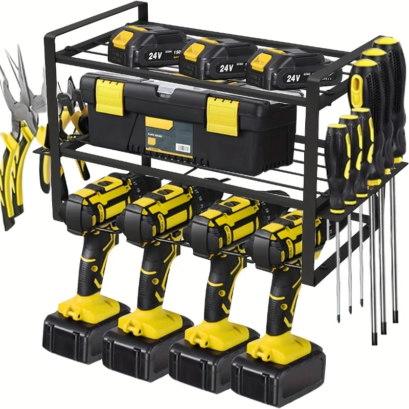 

Garage Tool Rack Storage Rack Screwdriver Racks Eight Position Power Tool