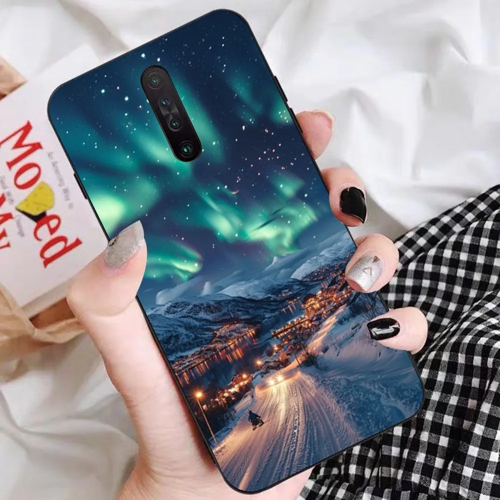 Beautiful Northern Lights Phone Case For Redmi 5 6 7 8 9 10 Plus Pro 6 7 8 9 A GO K20 K30 K40 Pro Plus F3 Fundas