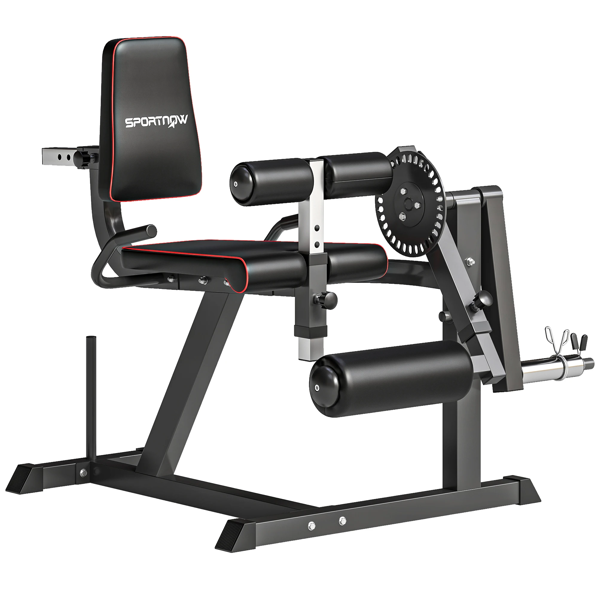 Sportnow beenstrekmachine en beencurlmachine, verstelbare beenstrekmachine met plaatbelasting, voor heup-, dij- en kuittraining, voor thuisgym.