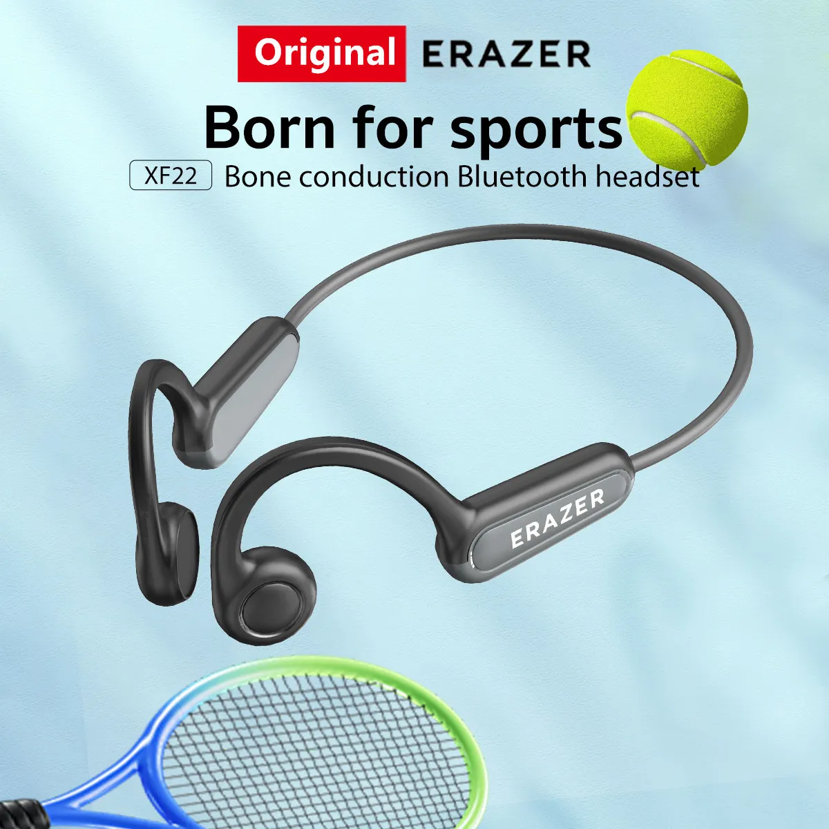Original ERAZER XF22 Earphone Bluetooth 5.4 Sports Wireless Headphones Bone Conduction Headsets with Mic Neckband Earbuds