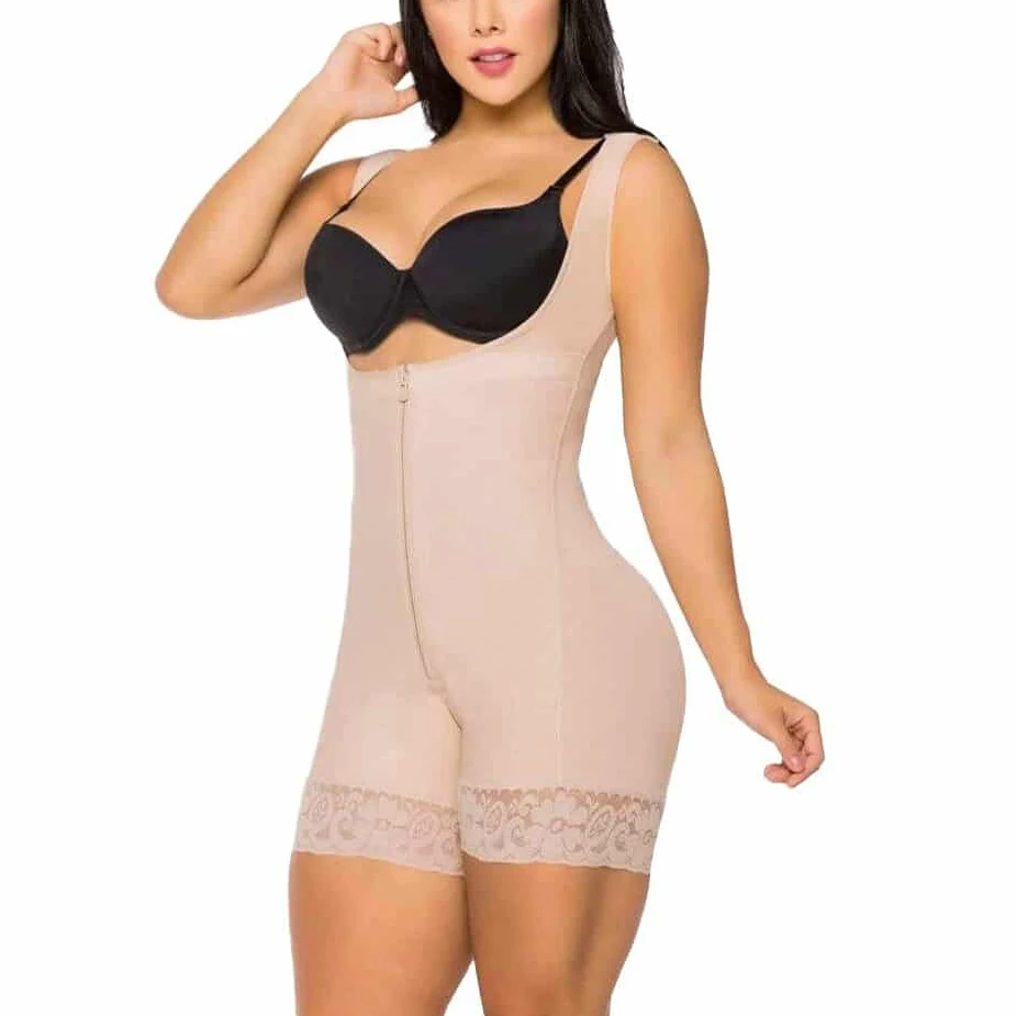 

Colombian High Compression Girdles for Women Modeling Strap Abdominal Reducing Shapewear Bodysuits with Zipper Waist Trainer