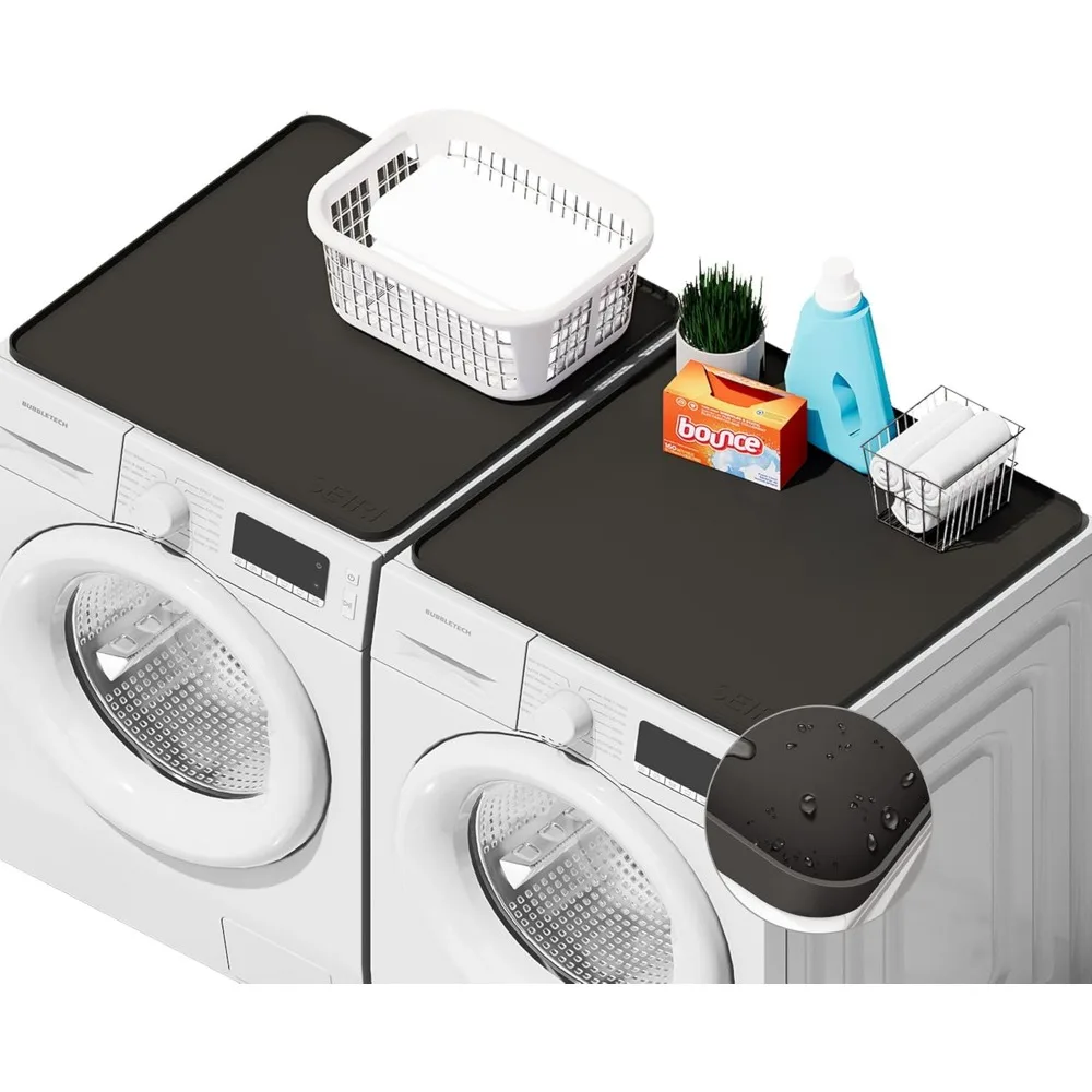 

2-Pack Silicone Washer Dryer Top Covers, 26"x26" Non-Slip Waterproof Protector Mat for Laundry & Kitchen