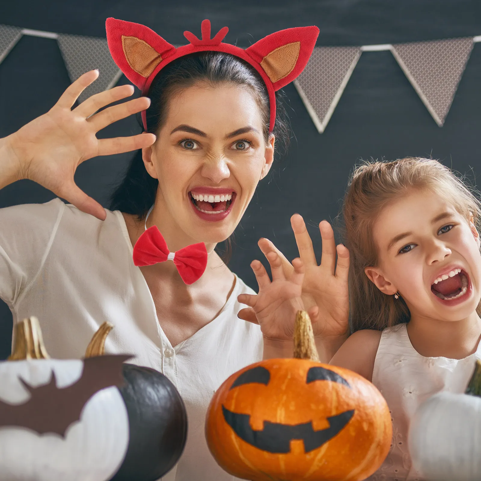 1 Set Fox Ears Headband Soft Comfortable Animal Headband Costume Halloween Party Cosplay Stage Use and Ears