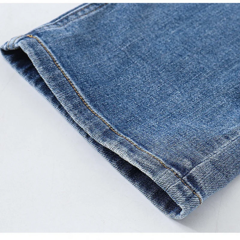 Spring Kid\'s Jeans 3-9Y Cute Girls Solid Color Loose Wide Leg Pants Childrens Outwear Denim Trousers