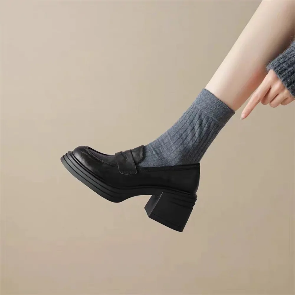 Women's Loafers 2026 Spring English Slip on Shoes Mary Jane Women's Shoes Japan Jk Uniform Lolita Women's Shoes