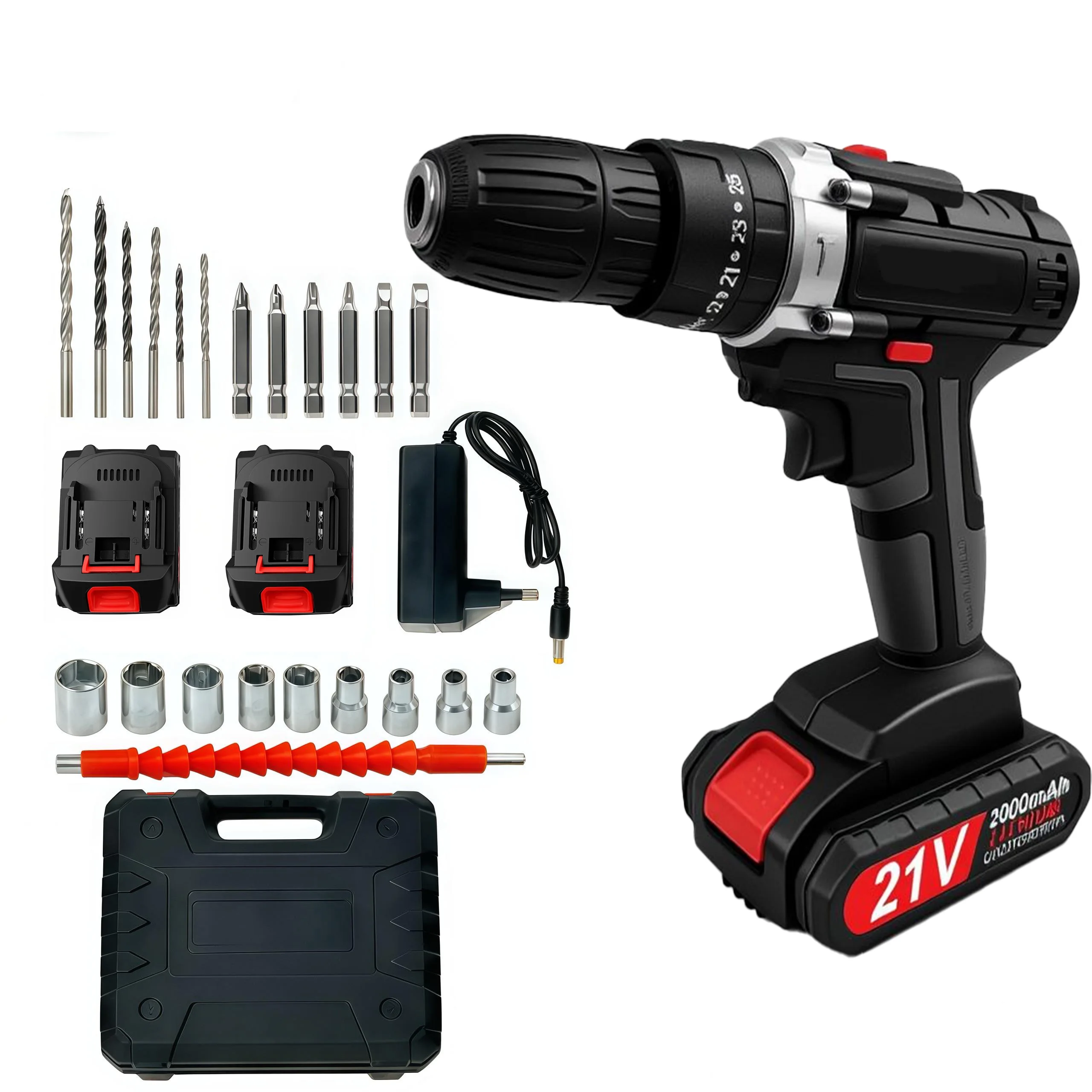 

Portable Dual-speed Cordless Electric Drill Multifunctional Electric Screwdriver, Variable Speed