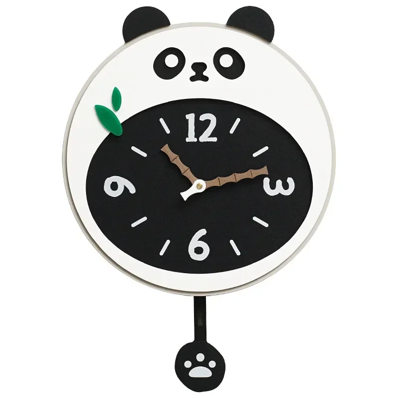 

No punching panda cartoon wall clock living room simple clock wall hanging home restaurant